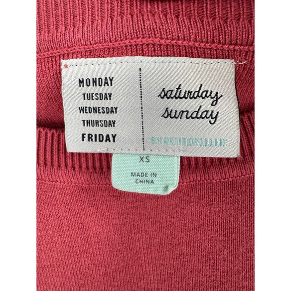 Saturday Sunday Anthropologie Rough Seam Tunic Sweater Womens XS Pink Rose - Picture 7 of 12